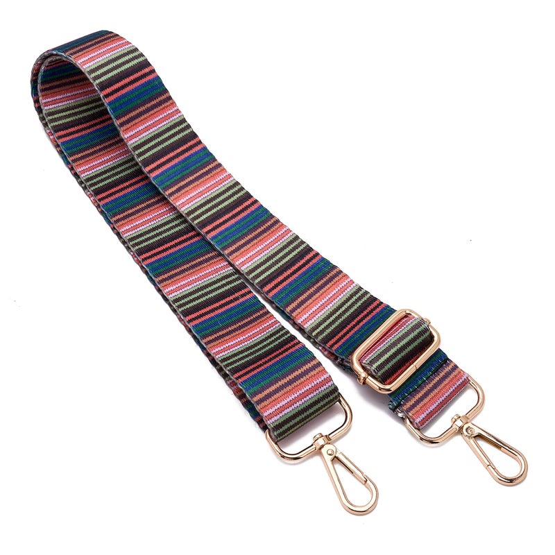 ZOOEASS Wide Shoulder Strap Adjustable Replacement Belt Guitar Style Crossbody Bag Handbag Strap Multicolor Canvas Straps(Wide:1.4in) (Color bar) - Image 3